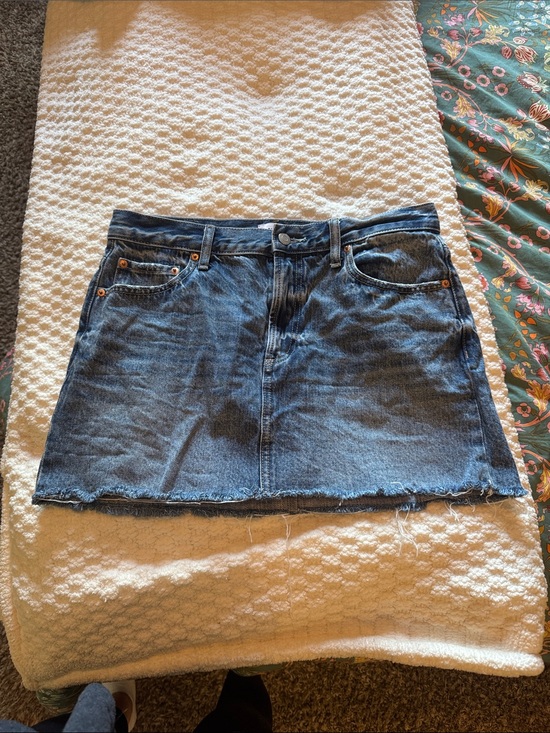 pistola Dresses & Skirts - pistola Blue Denim Mini Skirt with Raw Hem
